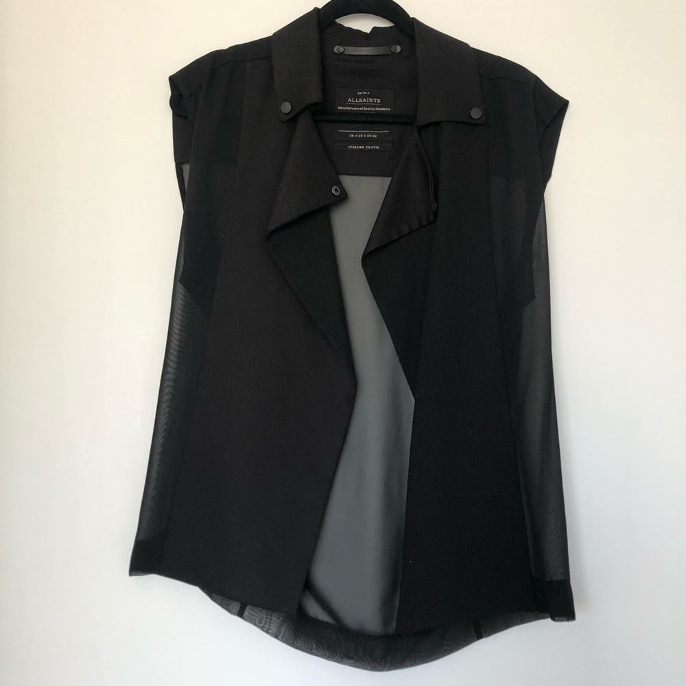 Allsaints black sheer top/vest - only worn once!